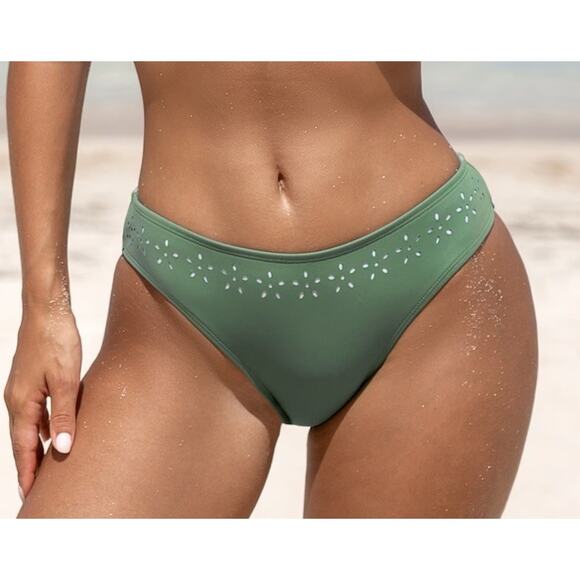 CUPSHE NWT Sage Green Bikini Bottoms Only Standard Fit Size Small - Picture 5 of 6